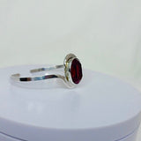 Ruby red spinel bracelet, August birthstone, sterling silver handmade cuff, Mothers Day gift for her