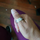 Silver band, braided accent, mens ring sterling band, handmade pinky or thumb ring, artfully crafted, wedding ring, gift for boyfriend