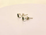 Peridot teardrop studs, August birthday gift, cute handmade silver August birthstone earrings