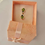 Peridot teardrop studs, August birthday gift, cute handmade silver August birthstone earrings