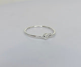 Dainty love knot ring, silver  minimalist gift for her