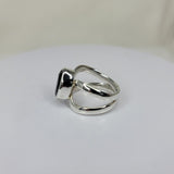Black Onyx faceted ring, Sterling silver ring, gemstone ring, gift for her, harmonious relationship gift, stone for protection, healing