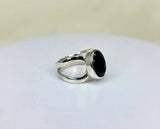 Black Onyx faceted ring, Sterling silver ring, gemstone ring, gift for her, harmonious relationship gift, stone for protection, healing