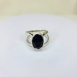 Black Onyx faceted ring, Sterling silver ring, gemstone ring, gift for her, harmonious relationship gift, stone for protection, healing