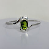 Peridot Bracelet, sterling silver cuff, August and September birthstone gift, Oval green gemstone jewelry, 16th anniversary jewelry gift