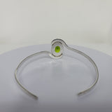 Peridot Bracelet, sterling silver cuff, August and September birthstone gift, Oval green gemstone jewelry, 16th anniversary jewelry gift