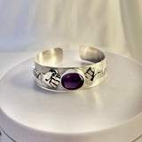 Unique Egyptian jewelry, Eye of Horus cuff bracelet, Handmade sterling cuff with ankh and eye Kemetic symbols