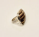 Calcite stone ring, Brown Calcite, stone of the mind, handmade rounded square ring, statement jewelry
