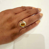 Yellow topaz ring, 23rd anniversary gift, Sterling silver golden topaz statement ring, Handmade jewelry, November birthstone
