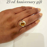 Yellow topaz ring, 23rd anniversary gift, Sterling silver golden topaz statement ring, Handmade jewelry, November birthstone
