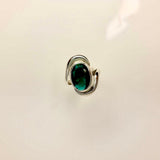 Handmade Sterling Silver Green Topaz Ring: Emerald Gemstone