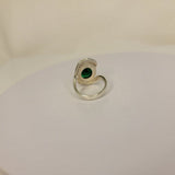 Handmade Sterling Silver Green Topaz Ring: Emerald Gemstone