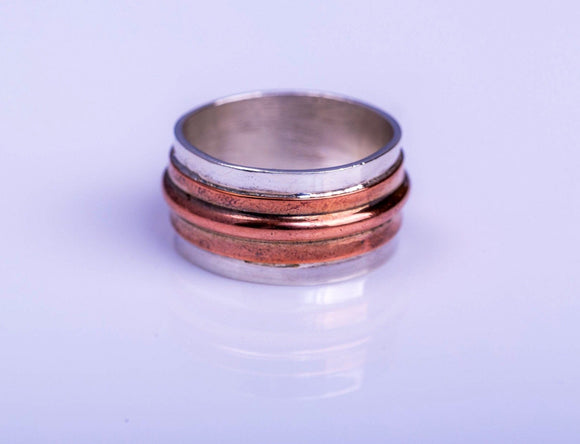 Mens ring, Silver Copper band