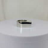 Emerald color Irish Ring boxed shaped mens ring, womens bold Celtic contemporary statement ring