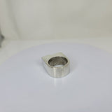 Emerald color Irish Ring boxed shaped mens ring, womens bold Celtic contemporary statement ring