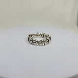 Handmade Sterling Silver Double Band Ring, Coil Wrapped Thumb Ring