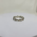 Silver band ring, double band ring, coil wrapped, handmade  mens unisex made to size, artfully crafted silver ring jewelry  Chester Allen