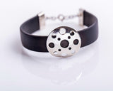 Handmade Rubber & Sterling Silver Cuff Bracelet