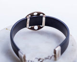Handmade Rubber & Sterling Silver Cuff Bracelet