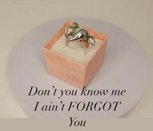 Silver Elephant ring, gift for good luck, handmade jewelry