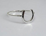 Sterling Silver Horseshoe Ring: Dainty Equestrian Jewelry, Good Luck Gift Chinese Year of the horse