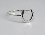 Silver Horseshoe ring, good luck gift, dainty minimalist horseshoe in sterling silver, equestrian jewelry, rancher gift