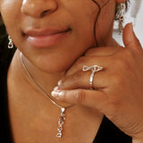 DNA Ring, silver helix band ring, for genetic industry gift, sterling silver,  handmade science genetics jewelry