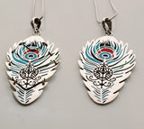 Unique Tribal Necklace, fusion of culture and color, Oshun veve jewelry, Colorful enamel peacock for beauty