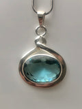 Blue Topaz Sterling Silver Necklace: Handmade Gemstone Pendant