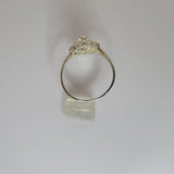 Silver engagement ring, zirconia stones set in sterling silver, handmade jewelry gift for her,