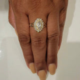 Silver crystal engagement ring, zirconia stones set in sterling silver, handmade jewelry Mothers day gift for her