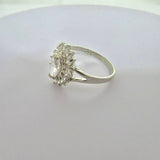 Sterling Silver Marquis Zirconia Engagement Ring