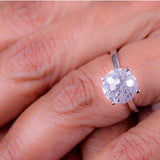 Handmade Sterling Silver Engagement Ring: Zirconia Solitaire