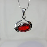 Ruby red spinel bracelet, August birthstone, sterling silver handmade cuff, Mothers Day gift for her