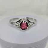 Valentines Day Gift, Pink Rutilated Quartz Cuff Bracelet: Handmade Sterling Silver Adjustable Jewelry