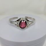 Pink rutilated quartz cuff, handmade silver pink gemstone bracelet, statement jewelry