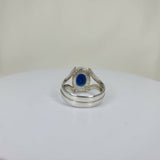 Genuine sapphire ring, September birthstone, gift for 45th anniversary,  Handmade faceted blue solitaire set in sterling silver