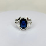 Handmade Faceted Sapphire Ring: Sterling Silver September Birthstone