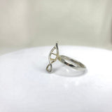 DNA Ring, silver helix band ring, for genetic industry gift, sterling silver,  handmade science genetics jewelry