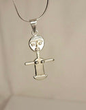 Silver Akwaba Doll Necklace: Ashanti Fertility Pendant