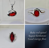 Red garnet necklace, sterling silver, January birthstone, handmade infinity pendant, Mothers Day Gift for her