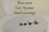 Gye Nyame post earrings God First earring, adinkra symbol, handmade curved high polished Africa Cultural jewelry, afrocentric