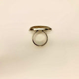 Calcite stone ring, Brown Calcite, stone of the mind, handmade rounded square ring, statement jewelry