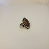 Calcite stone ring, Brown Calcite, stone of the mind, handmade rounded square ring, statement jewelry