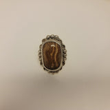 Calcite stone ring, Brown Calcite, stone of the mind, handmade rounded square ring, statement jewelry