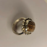 Handmade Brown Calcite Sterling Silver Ring - Size 8