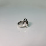 Smokey quartz ring, silver ring with faceted gemstone, stone of protection