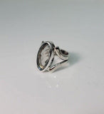 Smokey quartz ring, silver ring with faceted gemstone, stone of protection