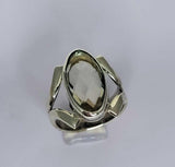 Smokey quartz ring, silver ring with faceted gemstone, stone of protection