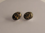 Handmade Leopard Jasper Sterling Silver Stud Earrings